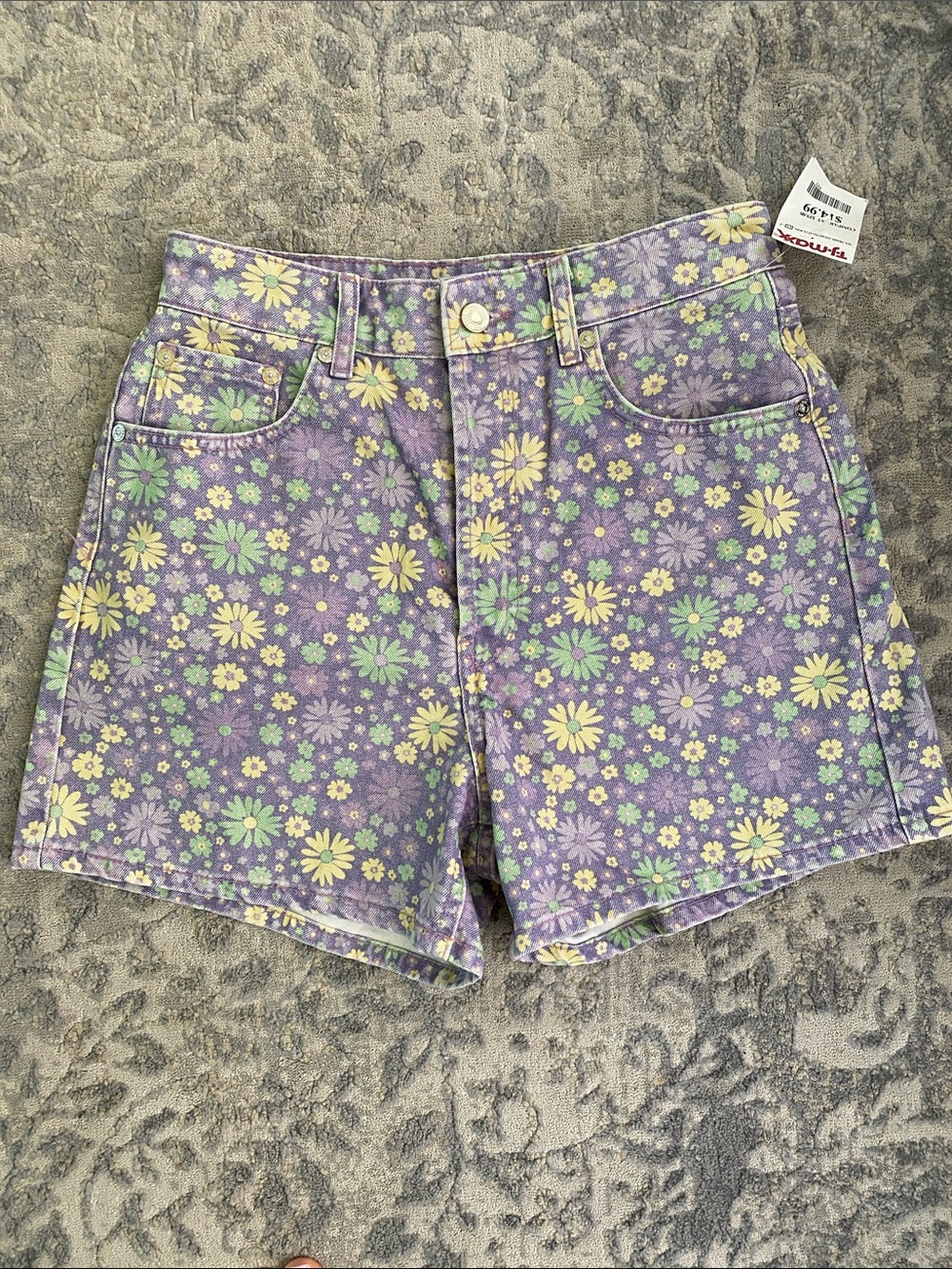 Zara Floral Denim Short size 6